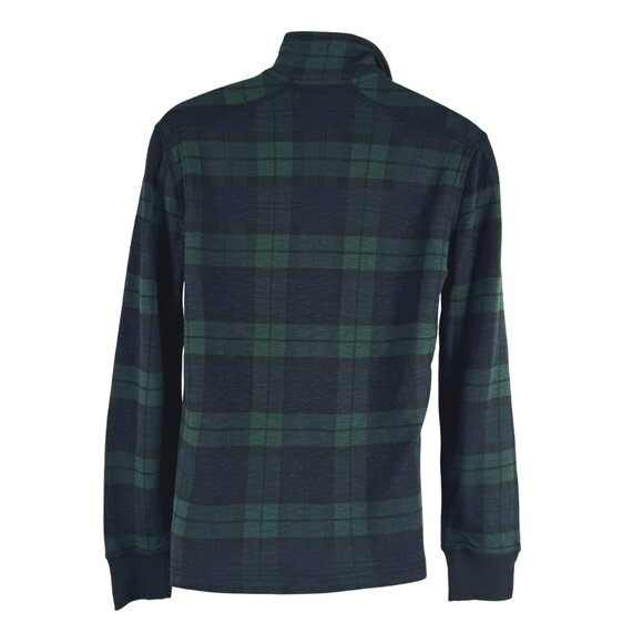 J. Crew Double Knit Half Zip Pullover Men Small In Print Green Plaid NWT TP-3501 - Picture 6 of 11